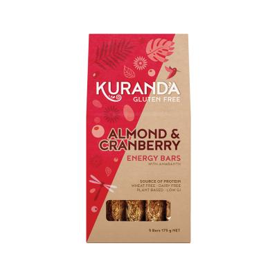 Kuranda Wholefoods Gluten Free Energy Bars Almond & Cranberry 35g x 5 Pack